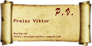 Preisz Viktor névjegykártya